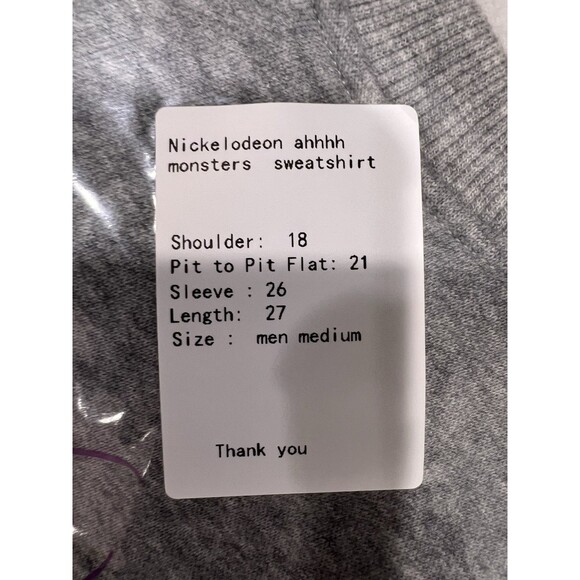 NICKELODEON AAAHH!! REAL MONSTERS Graphic Long Sleeve Sweatshirt Men Medium - Picture 11 of 11